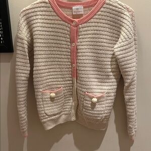 Hanna Andersson Pink and Cream Knit Sweater